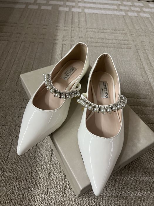 Балетки кожанные лакированные