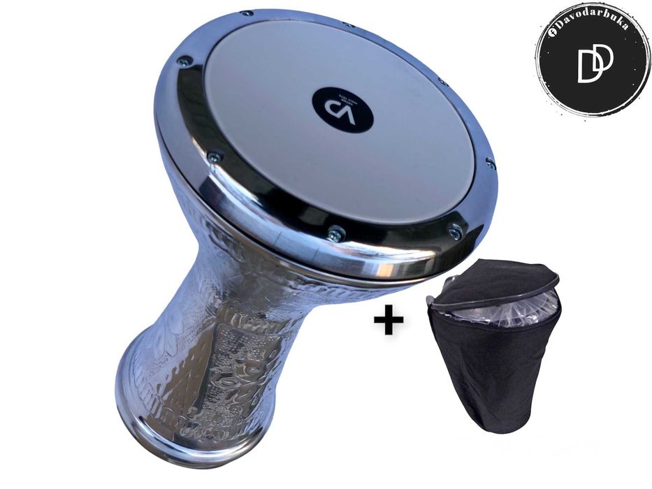 Професионална блестяща гравирана тарамбука Vatan с калъф 46х29см