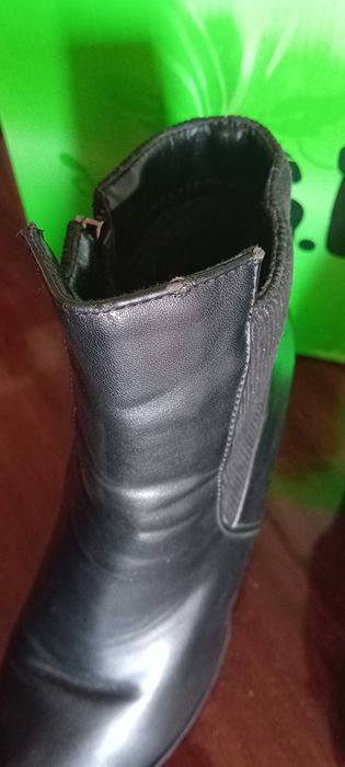 Женские ботильоны на каблуке, чёрные, эко-кожа.