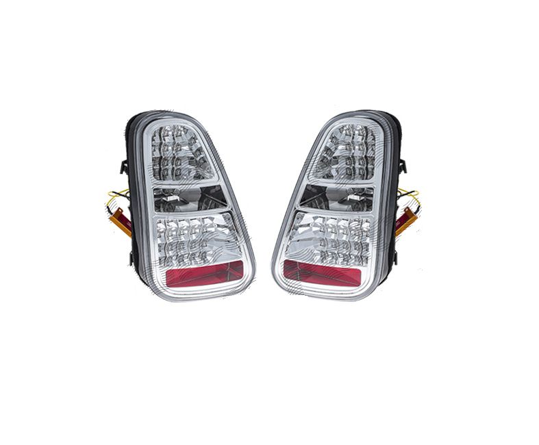Stop spate, lampa Mini One/Cooper/Cabrio (R50/R52/R53), 06.2001-06.2004, model tuning, montare spate, stanga+dreapta, cu indicator led; LED+W16W; rosu, fumuriu, transparent; tuning; Taiwan