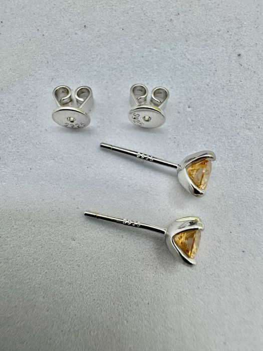 Сребърни обеци с мойсанит (Диамант) 1 карат