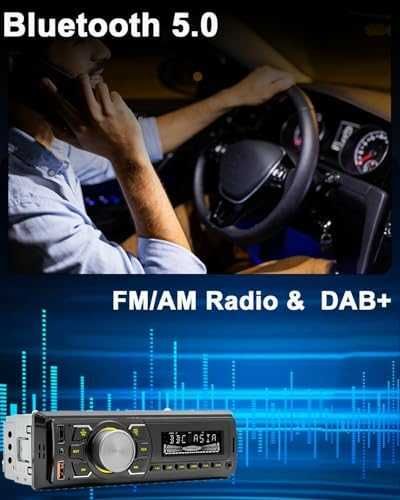 Ново 1DIN Автомобилно Радио DAB+ Bluetooth RDS AM FM USB AUX SD кола