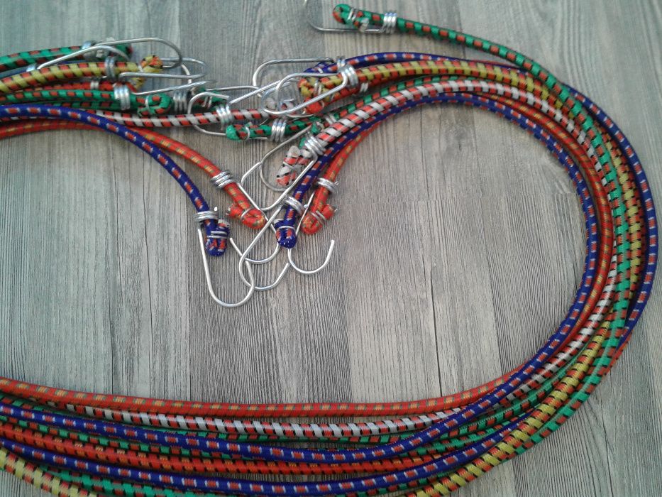 Обтяжно въже за багаж с 2 куки, ластик за багаж, ластично въже, кука