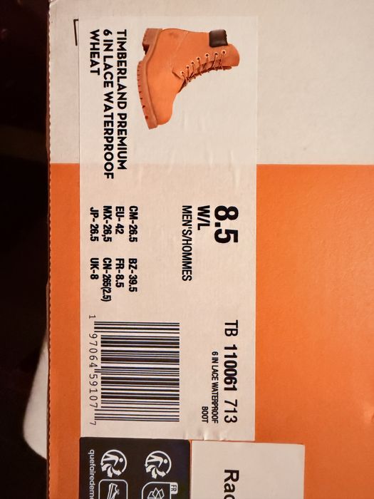 Timberland Premium 6 in Lace Waterproof Wheat 42/8.5