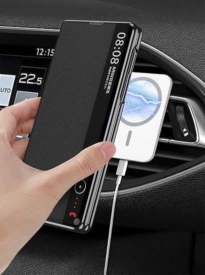 Husă Piele Flip Huawei Mate X6, Inel Magnetic Ascuns, Fereastră - NOUĂ