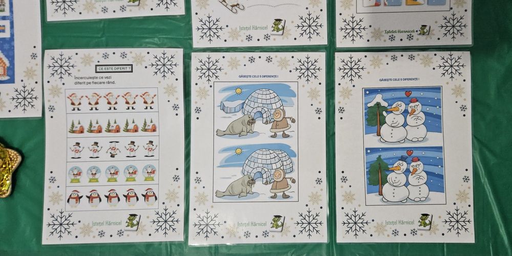 Vand fise educative laminate tematica iarna/Craciun