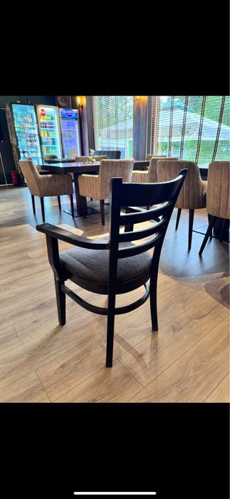 Дъврени столове с тапецирано меко седло естествен бук 40 броя