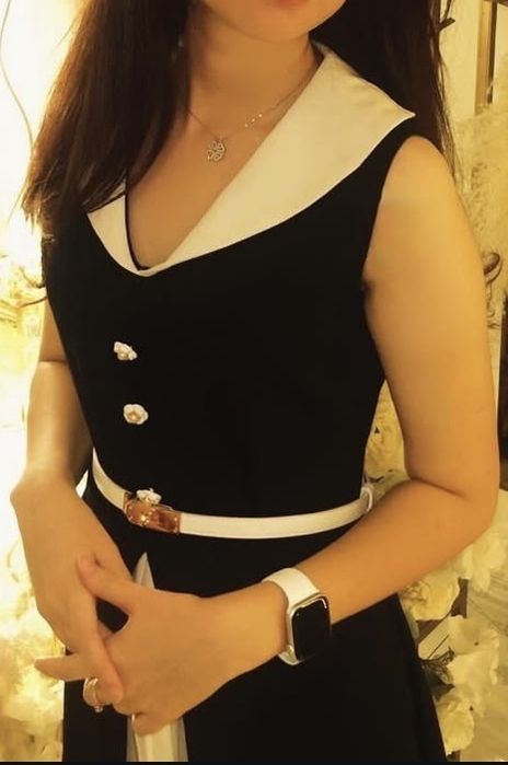 платье черно -белок