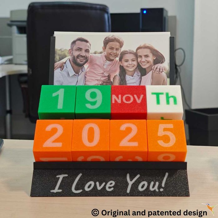 Персонализиран вечен календар с фоторамка, Светещ в тъмното, Послание