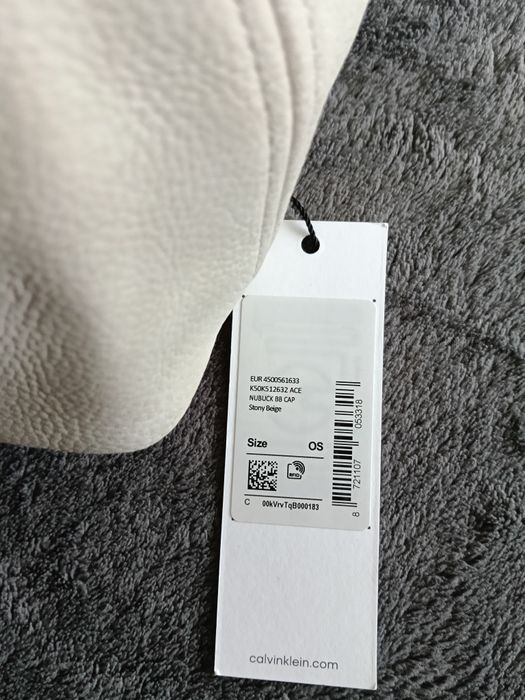 Calvin Klein Nubuck BB cap șapcă unisex culoare bej cu logo ștanțat mărime OS noua originala