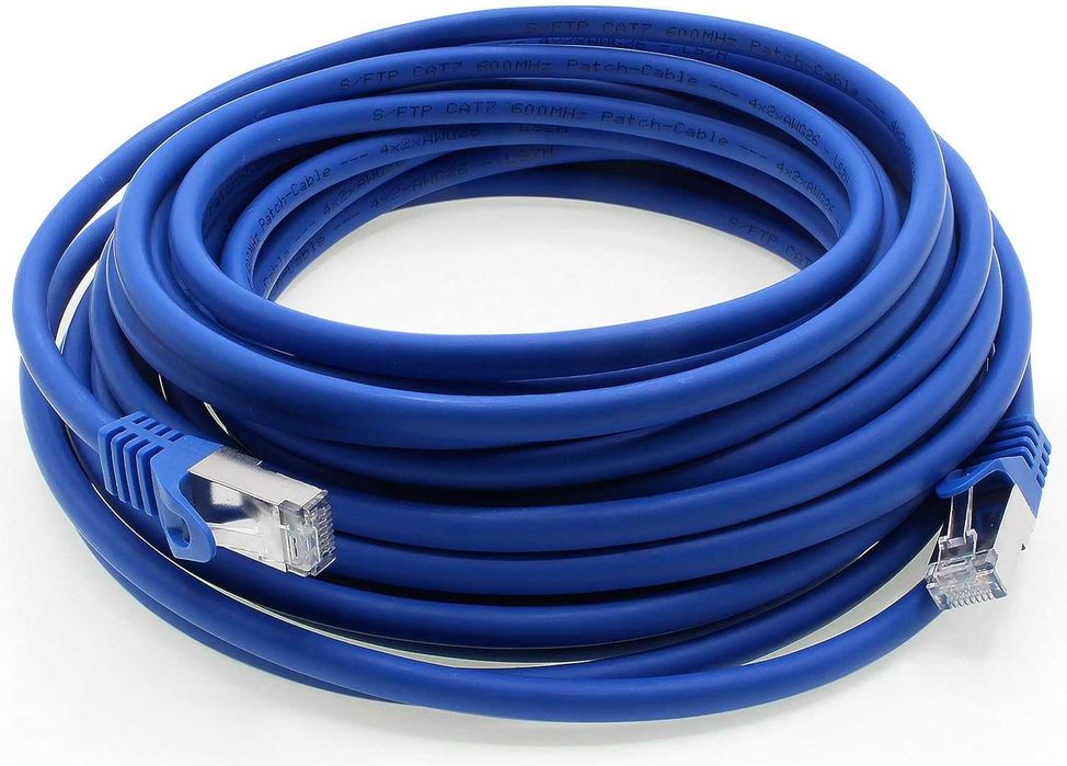 15 метра S/FTP Cat. 7 Ethernet ПАЧ кабел 100 Gbit/s, СИН patch