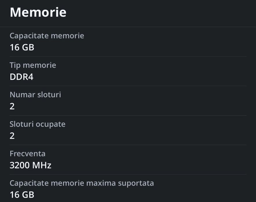 Memorie ram notebook lenovo 16gb 2x8gb 3200mhz cl20/22