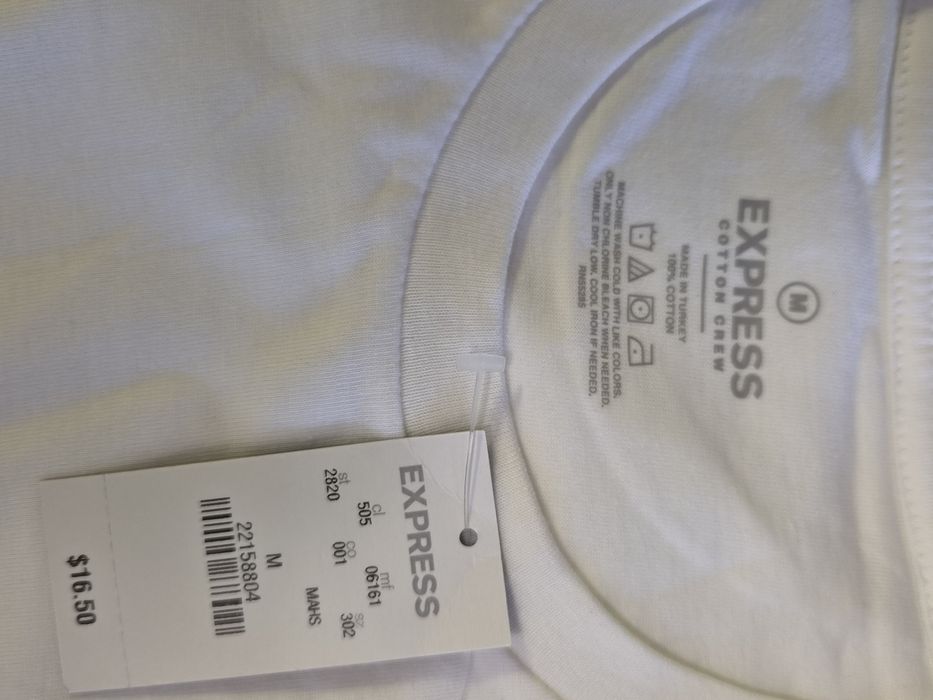 Нова мъжка тениска Express Cotton Crew, 100% памук, Размери: S, M, L