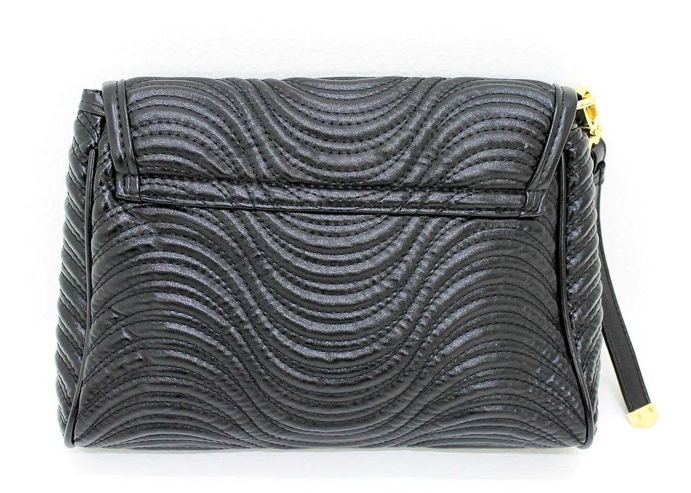 %ПРОМО% VERSACE – Дамска кожена черна вечерна чанта нова с етикети