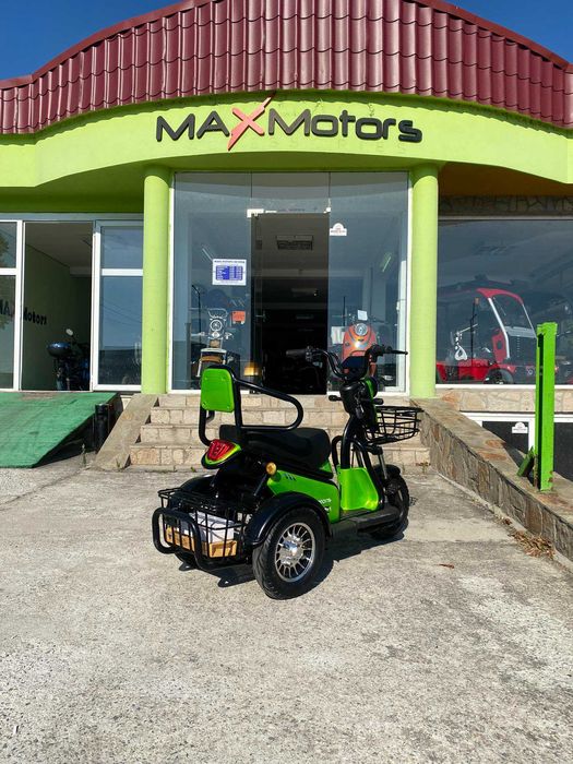 MaXmotors Двуместна електрическа триколка Pudding 1800W-48V-20Ah-GREEN