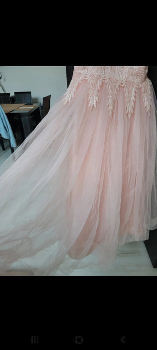 Rochie de ocazie fetite roz somon