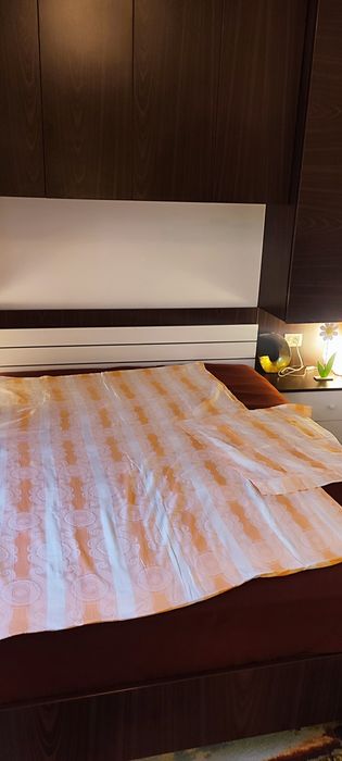 Set din bumbac plin 100%, imprimeu aztec, corai, nou