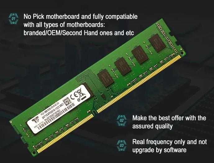 Desktop Oперативна Памет за Стационарен Компютър Настолен 8GB DDR3 RAM DDR4 8GB Пълна Съвместимост с Intel и AMD Процесори 288-pin 240-pin U-DIMM