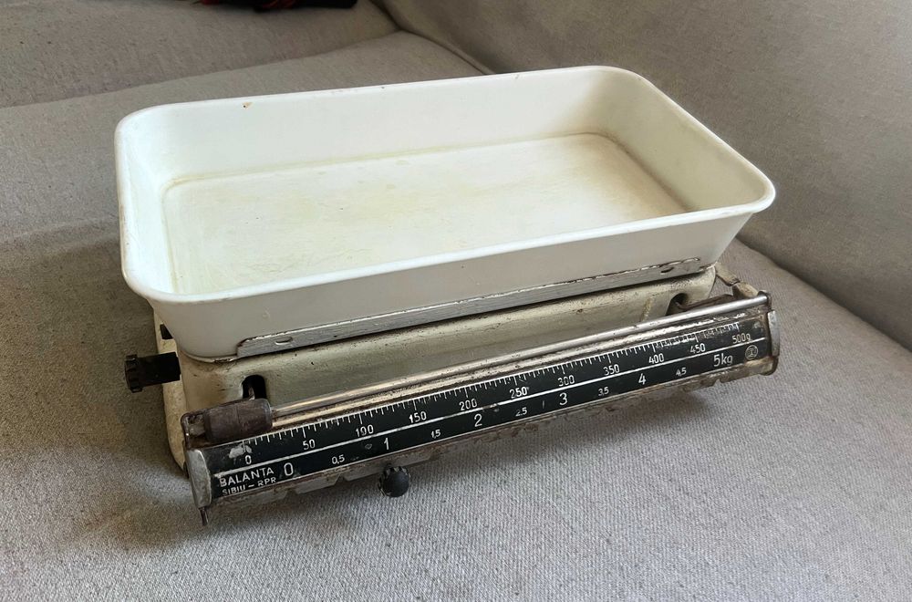 Balanta Sibiu 5kg 1962 cantar vechi romanesc functional vintage