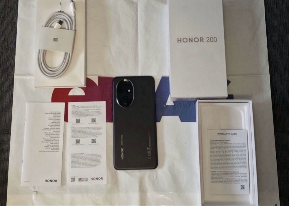 КАТО НОВ 512GB Honor 200 12GB 5G EMAG Гаранция 2026г. Black / Черен
