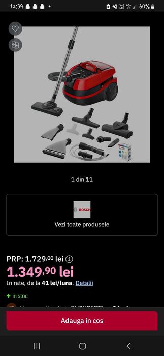 Vând aspirator Bosch, culoare albastra preț 1000 lei negociabil este nou folosit doar pentru a-l proba sa vad dacă merge