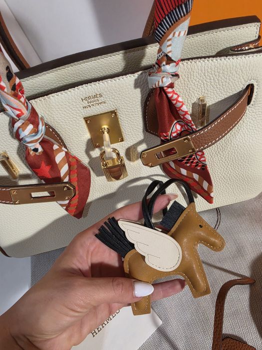 Налична чанта Hermes Birkin двуцветна