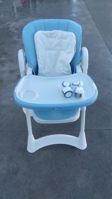 Scaun de masa reglabil Little Mom cu roti si cos pentru accesorii Blue