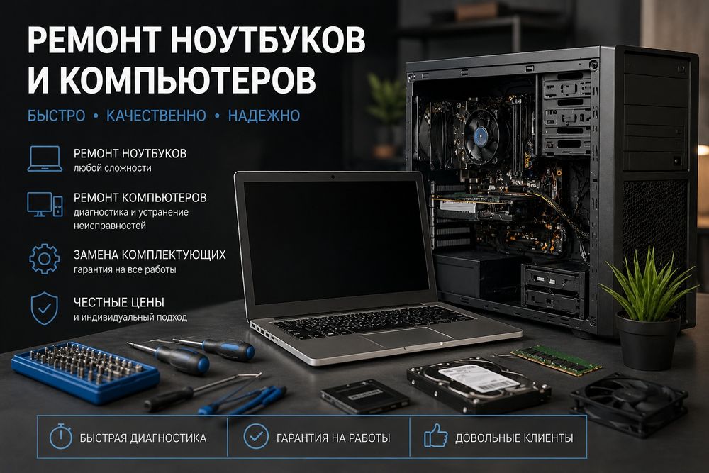 Ремонт компьютеров, ноутбуков, принтеров.