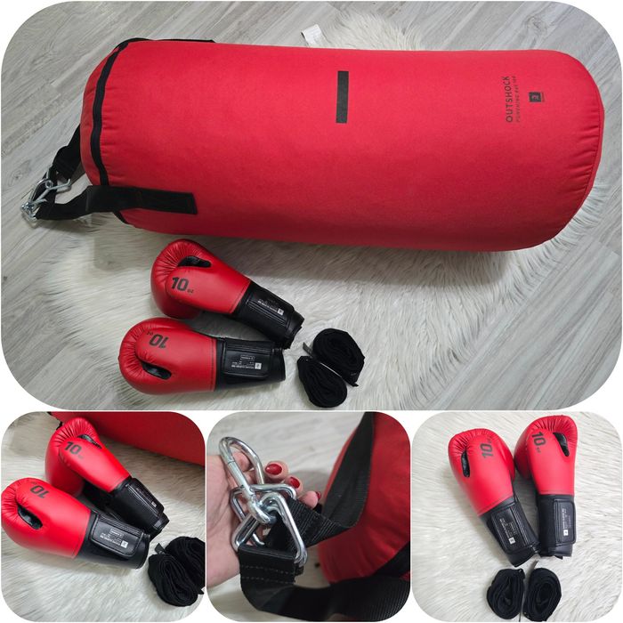Sac de box cu accesorii (decathlon)