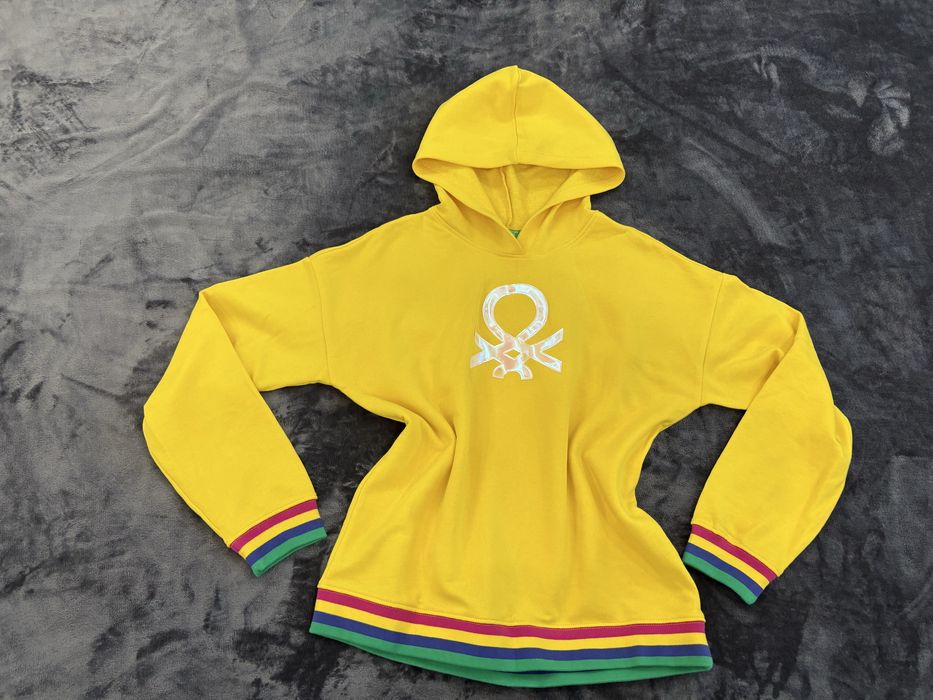 Benetton жълт суичър с качулка