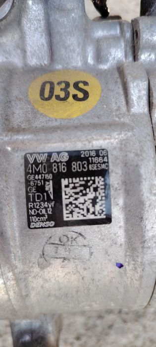 Compresor aer condiționat  Audi A4 B9 și Audi A5 F5 cod  4MO816803