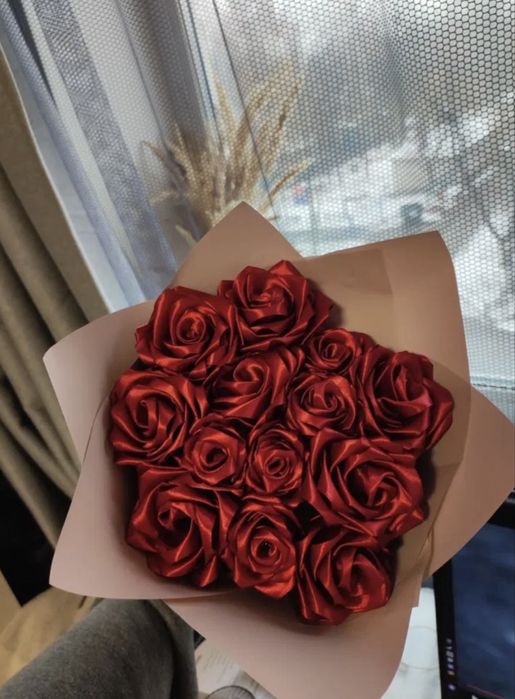 Букеты из атласной ленты