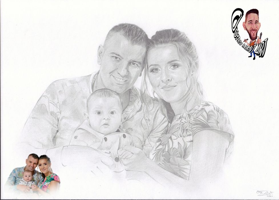 Portret creion, sau Caricatura la comanda cadou personalizat