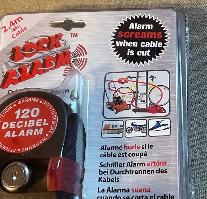 Lacat antifurt cu alarma 120dB cablu 2.4m Lock Alarm nou