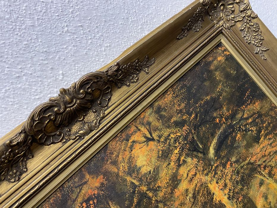 Маслена картина R Bernat Zik есенен горски пейзаж 1950 те