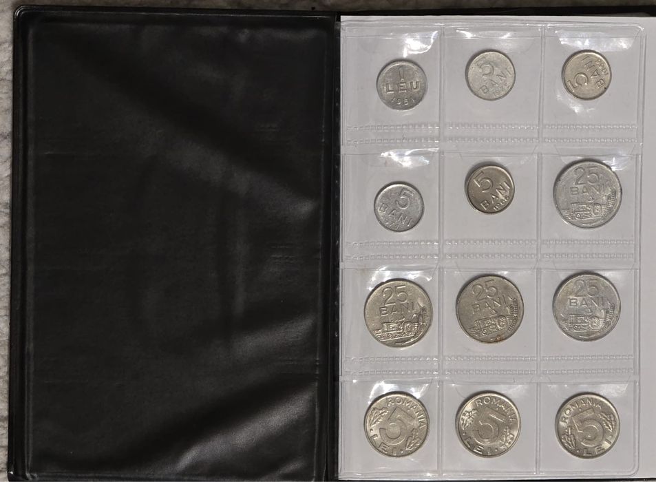 Album 53 monede vechi românești – lot colecție (1943–2006)