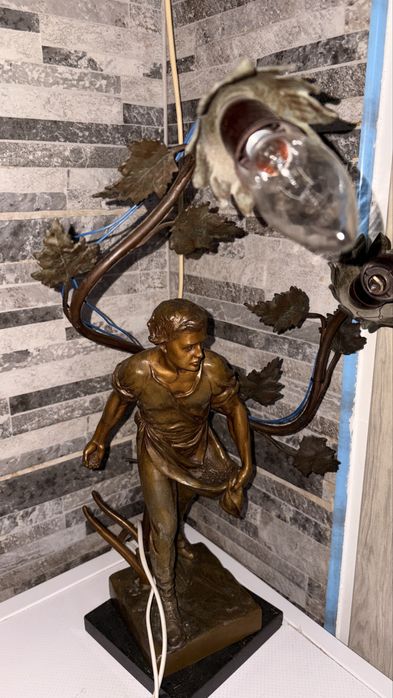 Lampă veche figurală Art Nouveau / Statuetă Semănătorul