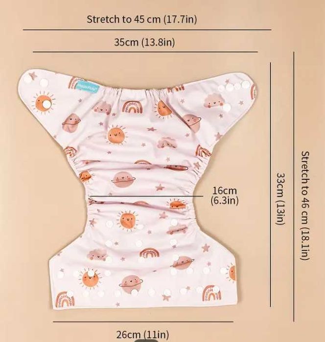 Водоустойчиви Регулируеми Бебешки Гащи За Многократна Употреба - НОВИ