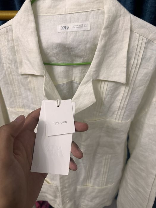 Срочно по низкой цене!!! Рубашка свободного кроя из льна от Zara