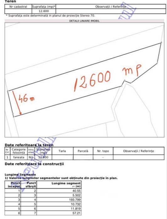 De vânzare Teren 21.600 mp cu deschidere 94,5 m la asfalt Zona Poiana cu Narcise, Gurghiu.