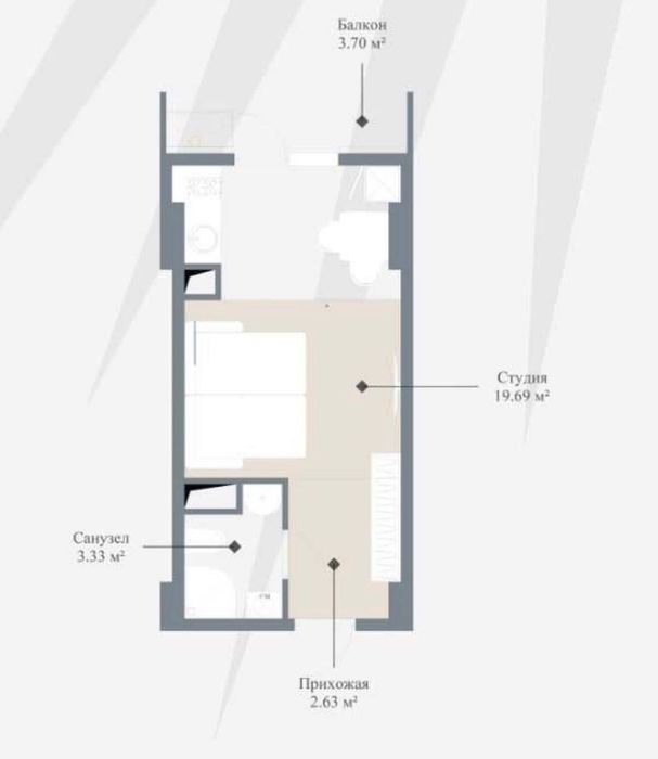 Imperial Club City Продается 1 комнатная квартира коробка Ц-2 Алайский