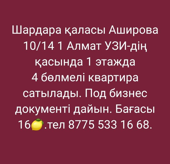 Под бизнес квартира Аширова 10/14