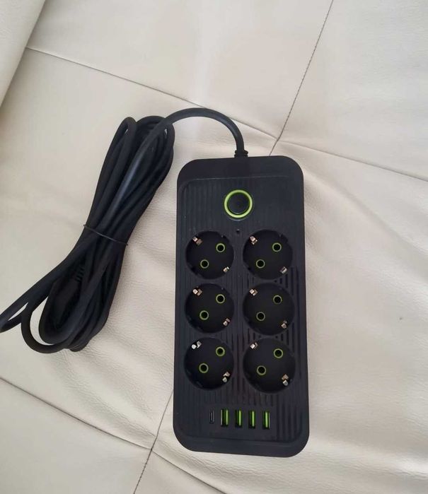 Prelungitor 6 prize cu USB și Tip C - 3 metri