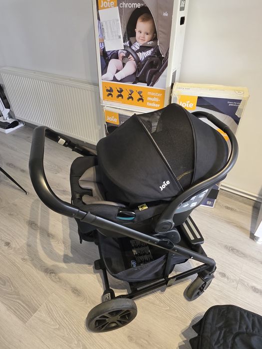 Cărucior 3 în 1 Joie Chrome + landou + scoică i‑Gemm – Stare excelenta