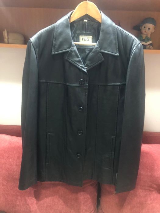 Geaca piele barbateasca neagra