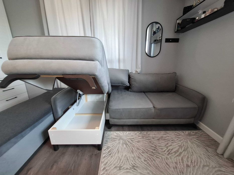 Ъглов диван с ракла и функция "сън". Площ 140/200.