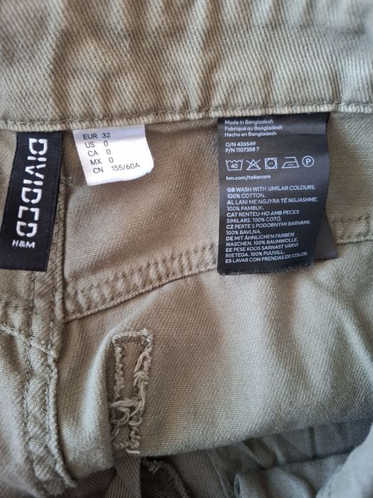 Pantaloni cargo, XXS-32 ,kaki, dama , H&M