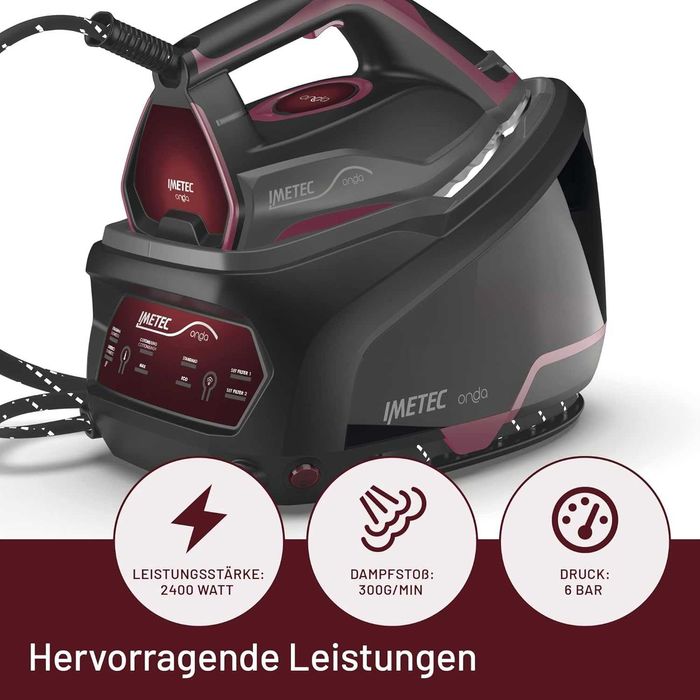 Парогенератор Imetec Onda P2, 2400W, Парен удар 300 g, Защита варовик