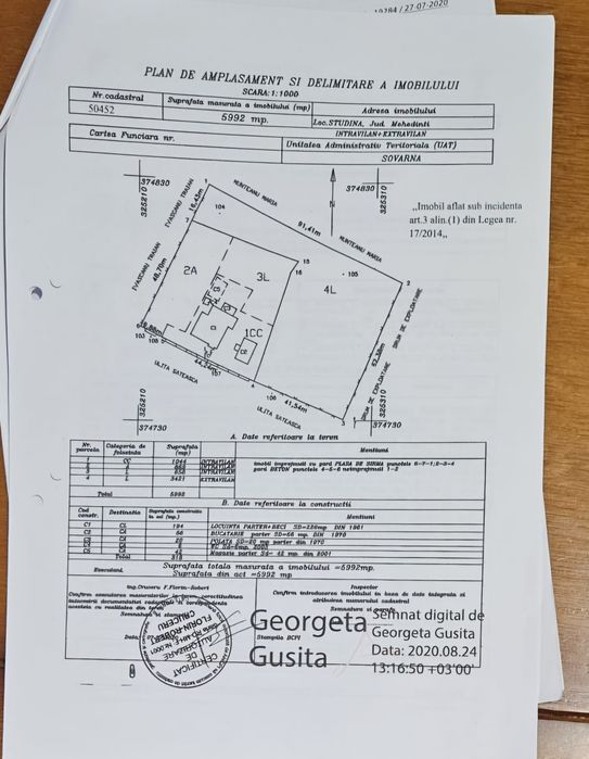 Vanzare casa si pamant comuna Sovarna Mehedinti
