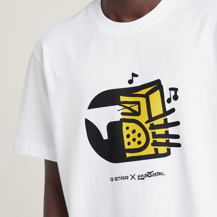 Оригинална тениска G-Star Raw Boombox L , XL Loose нова мъжка бяла